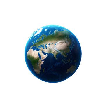 blue planet earth isolated on transparent background. ai generative