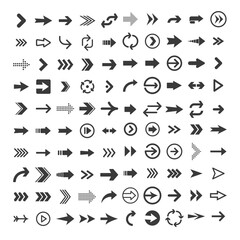 Arrow icon collection. Arrows simple flat icons.
