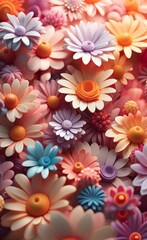 Fototapeta na wymiar 3D abstraction background wallpaper. Beautiful flower background 3D wallpaper, Generative AI