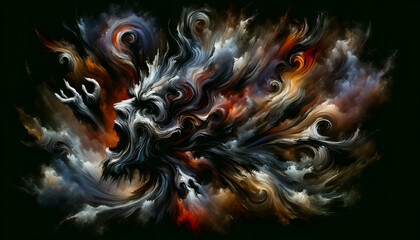 Abstract Swirls of Human Emotions: Anger and Depression