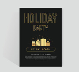 Vector illustration design for holiday party and happy new year party invitation flyer poster and greeting card template