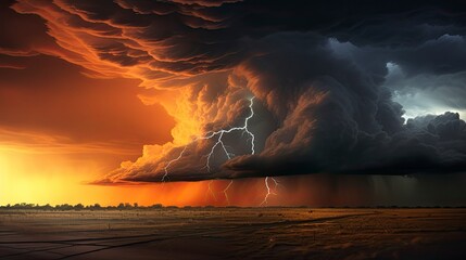 tornado chaser, lightning cloud, storm - obrazy, fototapety, plakaty