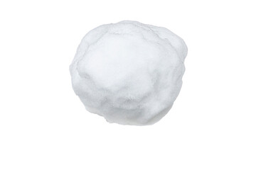 One white snowball isolated on a transparent background.