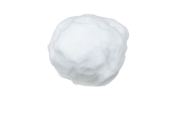 One white snowball isolated on a transparent background.