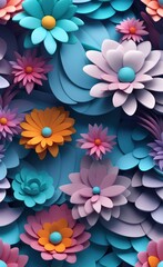 3D abstraction background wallpaper. Beautiful flower background 3D wallpaper, Generative AI
