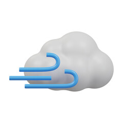 cloud and blowing wind 3d icon.