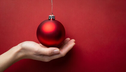 Hand holding a red ornament