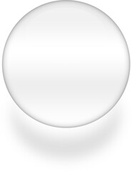 Circle neumorphic transparent glass button, Minimal button realistic shadow.