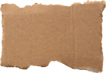 Brown Cardboard paper piece isolated on white background