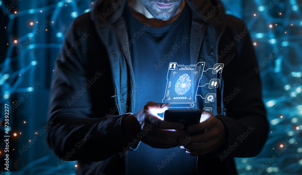 Poster cybercrime, cybersecurity concept, privacy security and encryption, secure internet access future te