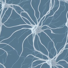 Abstract seamless pattern of neurons, nerve cells. AI generated.
