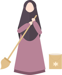 Illustration of a Muslim housewife