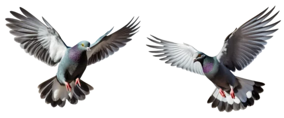 Zelfklevend Fotobehang Flying pigeon isolated on transparent or white background, PNG © amankris99