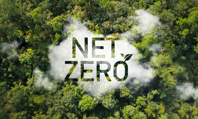 Neutral and net zero carbon emissions or CO2 for the 2050 target for a sustainable and green...