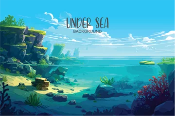 Poster Hand drawn painting of under sea © Arash