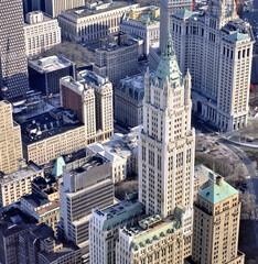 Downtown Manhattan and 40 Wall Street seen from the World Trade Center