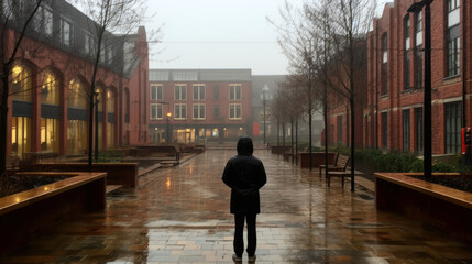 silhouette of a person in the city