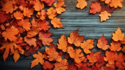 autumn leaves on the wall