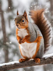 Fototapeta premium squirrel in the snow
