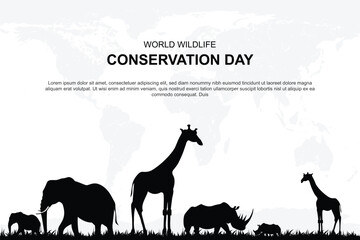 World Wildlife Conservation Day background.