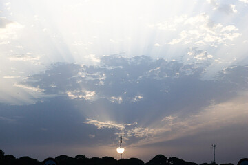 Obraz premium Foggy sunset