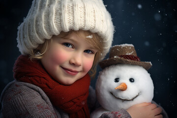 Image created with generative AI of a cute charming girl celebrate magic winter new year time