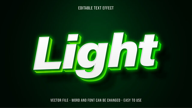 Editable text effect glowing text style