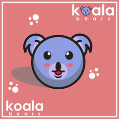 cute koala head vector