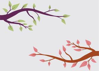  vector tree branches in spring , pink colour