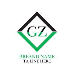 GZ capital letter enclosed in a square. GZ letter logo creative design. GZ unique design. Creative Modern GZ Letters icon vector Illustration