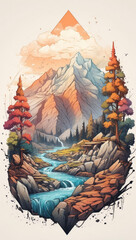 landscape with mountains