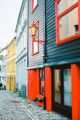 A beautiful street in the amazing city Bergen in Norway