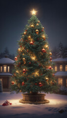 christmas tree at night