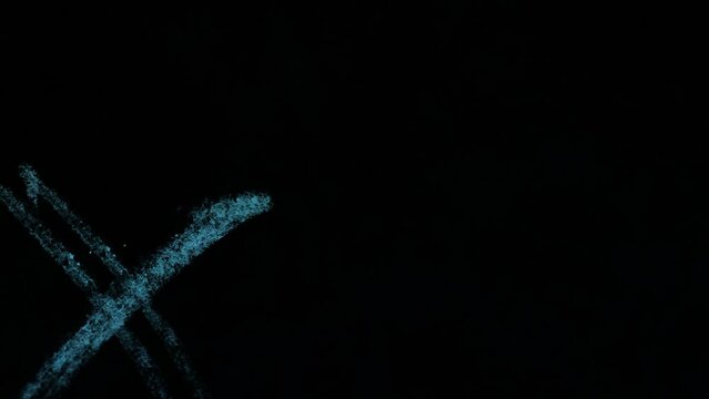 Grunge pencil doodle lines on black background. noise, dust and grain on old damaged film surface. Seamless loop. High quality 4k footage
