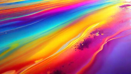 Colourful abstract vibrant gradient liquid art illustraion background with copy space 