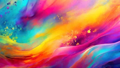 Voilages Mélange de couleurs Colourful abstract vibrant gradient liquid art illustraion background with copy space 