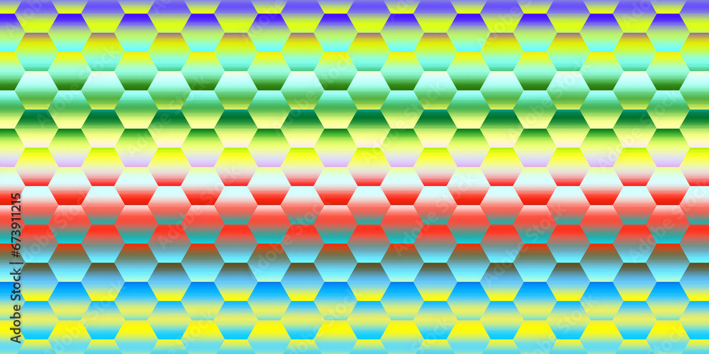 Aufkleber multicoloured stripes with hexagonal mosaic tile pattern and distortion effect
