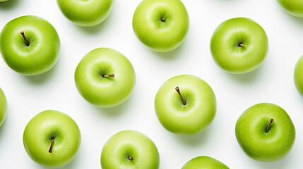 Granny Smith Apples on Isolated White Background