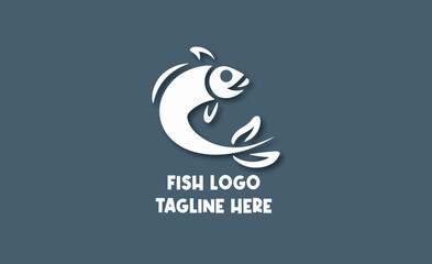 Fish logo design vector, restaurant logo design and icon