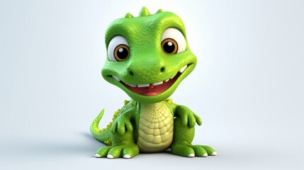 Fototapeta premium cute baby alligator cartoon Clipart.Generative AI