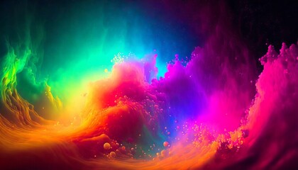 Obraz na płótnie Canvas Colourful abstract vibrant gradient liquid art illustration background with copy space 