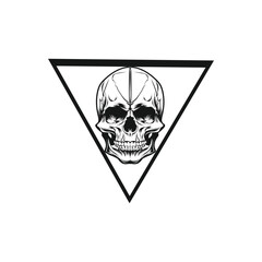 skull on black vector design