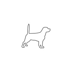 Beagle dog line icon flat vector sign