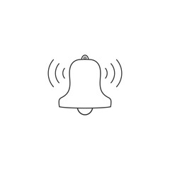 Bell linear vector icon flat sign