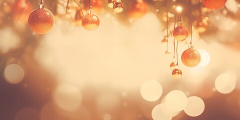 Obraz na płótnie Canvas Blur bokeh decoration winter bulb tree background christmas celebration light holiday.Generative AI 
