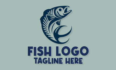 Fish logo design vector, restaurant logo design and icon