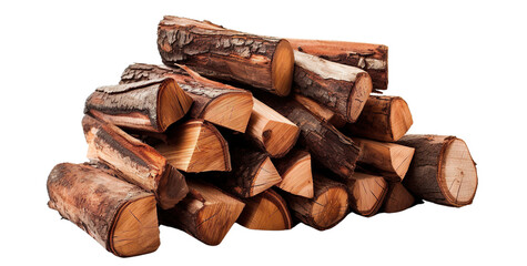 Bundle of firewood for a fireplace, stove, or campfire, cut out