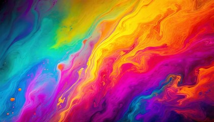 Colourful abstract vibrant gradient liquid art illustration background with copy space  - obrazy, fototapety, plakaty