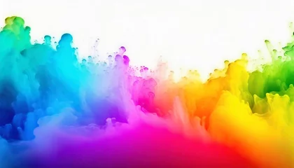 Fotobehang Colourful abstract vibrant gradient liquid art illustration background with copy space  © CreativeStock