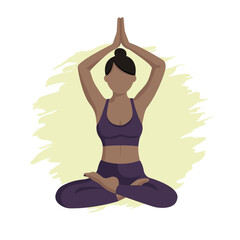 Woman in yoga pose. Vector illustration